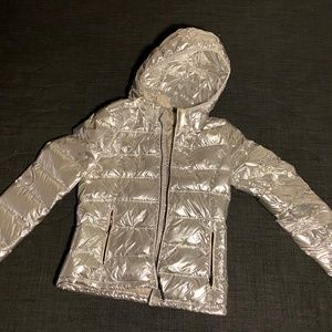 TNA Artizia Silver Puffer Jacket M